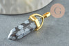 Pendentif pointe obsidienne neige,pendentif pierre, obsidienne naturelle,création bijoux pierre naturelle, 37-40mm, X1G6268