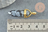Pendentif pointe obsidienne neige,pendentif pierre, obsidienne naturelle,création bijoux pierre naturelle, 37-40mm, X1G6268