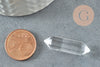 Transparent crystal point pendant, jewelry pendant, stone pendant, rock crystal, crystal pendant, 40mm, X1 G5161