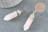 Pointed rose quartz pendant, raw stone, jewelry creation, stone pendant, silver pendant, natural stone, 39mm, X1 G0556