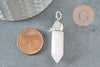 Colgante de cuarzo rosa puntiagudo, piedra en bruto, creación de joyas, colgante de piedra, colgante de plata, piedra natural, 39mm, X1 G0556