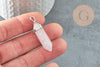 Pointed rose quartz pendant, raw stone, jewelry creation, stone pendant, silver pendant, natural stone, 39mm, X1 G0556