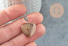 Yellow agate heart pendant in silver steel, natural yellow agate stone pendant, natural stone jewelry creation, 23mm, X1 G3989