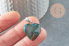 Colgante de corazón de ágata azul cielo en acero plateado, piedra de ágata azul natural, creación de joyería de piedra natural, 23 mm, X1 G5182