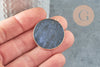 Colgante redondo de dumortierita, piedra natural azul, 32 mm, X1 G4127