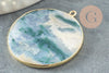 Round moss green agate pendant, natural agate, moss agate, 32mm, X1 G2988