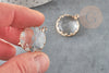 Set of 2 round golden transparent crystal faceted pendant 25mm G2830