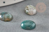 Green moss agate cabochon, oval cabochon, natural agate, 10x8mm, agate cabochon, X1 G1865