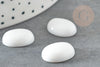 White porcelain oval dome cabochon, porcelain cabochon, handmade, 16x12mm, X1 G2821