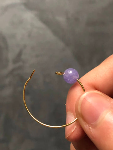 Natural stone hoop earrings tutorial