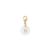Initial charm pendant round white mother-of-pearl letter, alphabet pendant X1 G9397