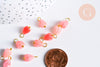 Pendentif fleur résine rose laiton doré 13mm, pendentif bourgeon fleur lot de 10 G7087-Gingerlily Perles