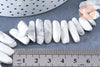 Perle ovale chips howlite blanche, pierre howlite naturelle, création bijoux pierre,perle pierre,12-20mm, le fil de 39cm,G6203-Gingerlily Perles