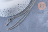 Cadena completa de platino convicto acero inoxidable 304 45cm, cadena de acero plateada, cadena de plata, X1 G1864
