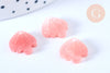 Pendentif acétate feuille rose paillettes, création bijoux,perles plastique,connecteur feuille plastique,lot de 10, 15mm G4015-Gingerlily Perles