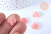 Pendentif acétate feuille rose paillettes, création bijoux,perles plastique,connecteur feuille plastique,lot de 10, 15mm G4015-Gingerlily Perles