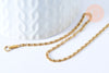 Chaine complète maille myriade acier inoxydable 304 doré 44.5cm-2mm, chaine fantaisie sans nickel, acier doré, l'unité G6976-Gingerlily Perles