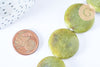 Perle disque jade naturel vert 25mm,bijoux pierre naturelle, Lot de 5 perles G6467-Gingerlily Perles