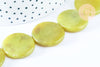 Perle disque jade naturel jaune 25mm,bijoux pierre naturelle, Lot de 5 perles G6466-Gingerlily Perles