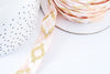 Ruban élastique motif Aztèque rose pêche or EFJF 16mm, fabrication bijoux, bracelet EVJF,ruban mariage,scrapbooking,1 mètre-G6471-Gingerlily Perles