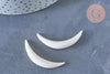 Pendentif Lune corne blanche naturelle 45x6mm, pendentif lune en corne naturelle blanche, création bijoux, l'unité, - G6490-Gingerlily Perles