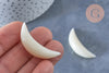 Pendentif Lune corne blanche naturelle 45x10mm, pendentif lune en corne naturelle blanche, création bijoux, l'unité, - G6493-Gingerlily Perles