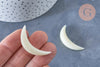 Pendentif Lune corne blanche naturelle 45x8mm, pendentif lune en corne naturelle blanche, création bijoux, l'unité, - G6494-Gingerlily Perles