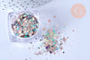 Box of holographic glitter nailart inclusion resin or polymer paste creation, box of 0.3 gr, X1 G6855
