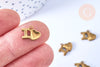 Pendentif coeur I Love laiton brut 13mm, fournitures bijoux, breloques laiton brut,sans nickel, lot de 2 - G6511-Gingerlily Perles