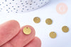 Pendentif médaille ronde laiton brut 8mm, fournitures bijoux, breloques laiton brut,sans nickel, lot de 5 G6507-Gingerlily Perles
