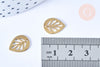 Pendentif feuille évidée relief étoile laiton brut 14x11mm, fournitures bijoux, breloques laiton brut,sans nickel, lot de 5 G6543-Gingerlily Perles