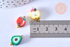 Pendentif breloque fruits polymère multicolore 12-17mm, des perles colorées et estivales pour créer des bijoux fantaisie DIY, les 10 G6689-Gingerlily Perles