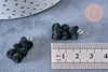 Pendentif ourson floqué velours noir résine platine, pendentif enfant, un pendentif pour la création de bijoux de l'enfance,les 2 G6644-Gingerlily Perles