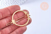 Support barrette ronde étoile clip métal doré sans plateau 50mm, pince à cheveux, accessoire coiffure mariage, l'unité G6673-Gingerlily Perles