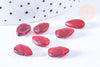 Faceted red crystal drop bead 12x8mm, gold crystal bead, X2 G6877