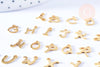 Pendentif lettre initiale acier doré inoxydable 10-12mm, pendentif dore sans nickel,pendentif lettre,initiale lettre,l'unité G6840-Gingerlily Perles
