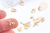 Pendentif lettre initiale acier doré inoxydable 10-12mm, pendentif dore sans nickel,pendentif lettre,initiale lettre,l'unité G6840-Gingerlily Perles