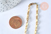 Bracelet chaine cheville marine acier doré 14k, bracelet doré reglable,création bijou acier inoxydable,bracelet acier,23.7cm G4858-Gingerlily Perles