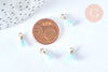 Pompon cyan clair polyecoton support doré,décoration pompon,fabrication bijoux bohème,10-15mm G6861-Gingerlily Perles