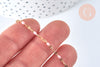 Chaine acier inoxydable dorée fantaisie émail rose clair, création bijoux,chaine fantaisie acier inoxydable doré chaine complète,4-10mmX2X0,4-2mm, le mètre G6828-Gingerlily Perles