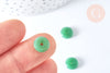 Perle donut verre imitation jade vert foncé 10mm, fournitures pour création de bijoux DIY,lot de 2 G6999-Gingerlily Perles