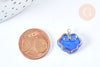 Pendentif nuage bleu porcelaine laiton Platine 17-18mm, pendentif porcelaine pour fabrication bijoux DIY, L'unité G7149-Gingerlily Perles
