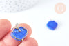 Pendentif nuage bleu porcelaine laiton Platine 17-18mm, pendentif porcelaine pour fabrication bijoux DIY, L'unité G7149-Gingerlily Perles