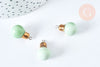 Pendentif ampoule porcelaine émaillé vert et or clair 20mm, pendentif porcelaine géométrique pour fabrication bijoux, l'unité G7146-Gingerlily Perles