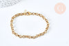 Bracelet maille rollo acier inoxydable 304 doré 14k ,chaine fine doree, création bijou,1.5mm,20.5cm, l'unité G6893-Gingerlily Perles