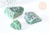 Ruby on raw natural Zoisite 33-44mm, lithotherapy jewelry creation, x1 G6843