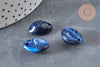Pendentif coquillage bleu marbré, fourniture créative,perle acrylique,cauri,création bijoux,coquillage bijou,coquillage,19mm,les 10-G1280-Gingerlily Perles