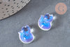Pendentif Renard Verre irisé 18mm, pendentif animal cristal, création bijoux, lot de 2 G6929-Gingerlily Perles