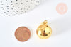 Pendentif rond Bola harmonie carillon laiton doré 24mm, création bijoux grossesse, l'unité G6928-Gingerlily Perles
