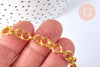 Chaine à doubles anneaux non soudée laiton doré, grossiste chaine création bijoux, le mètre G6983-Gingerlily Perles